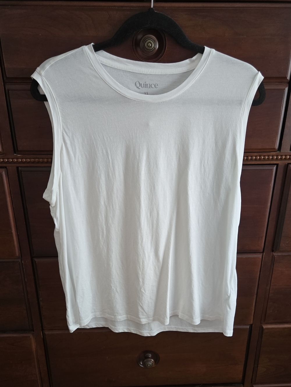 Quince Cotton Modal Muscle Sleeveless Tee Crewneck Size XL White. NWOT